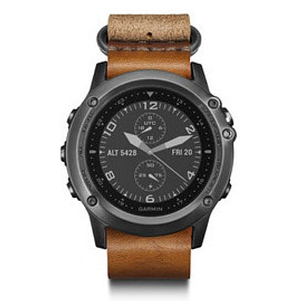 Garmin Fenix 3 Sapphire GPS Training Watch,Gray Bezel w/Leather Strap 010-01338-80