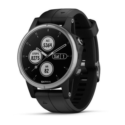 Garmin Fenix 5S Plus, Glass, GPS Watch, NA, Black/Silver 010-01987-20