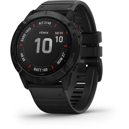 Garmin Fenix 6X Pro Multisport GPS Smartwatch, Black w/Black Band, 010-02157-00