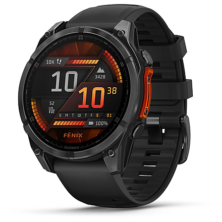 Garmin fenix 8 AMOLED 47mm GPS Watch, Slate Gray with Black Silicone Band, 010-02904-00