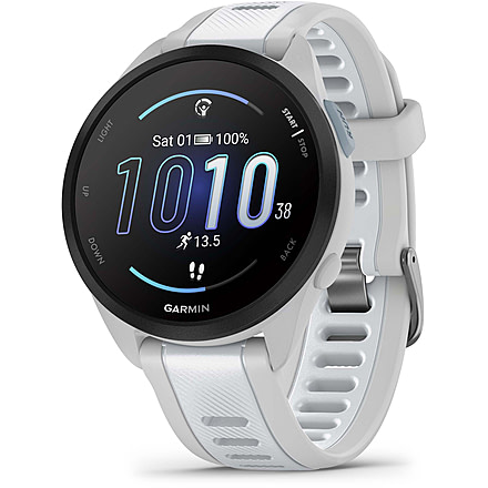 Garmin Forerunner 165 Music 43mm Watch, Mist Gray/Whitestone, 010-02863-31