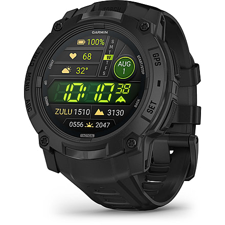 Garmin Instinct 3 Amoled Tactical Watch, Black, 50mm, Polymer/Aluminum, Black, Silicone, 010-03020-50