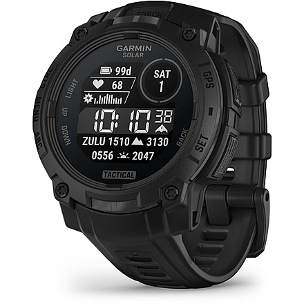 Garmin Instinct 3 Solar Tactical Watch, Black, 45mm, Polymer/Aluminum, Black, Silicone, 010-02934-50