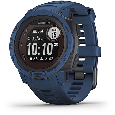 Garmin Instinct Solar Watch, Tidal Blue, 010-02293-11