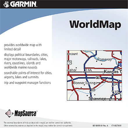Garmin On the Road Maps GPS MapSource WorldMap CD ROM 010-10215-01 w/ Free S&amp;H