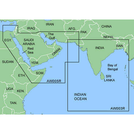 Garmin On The Water GPS Cartography BlueChart: Asia West Regular Map w/ Free S&amp;H