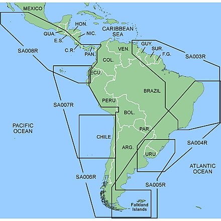 Garmin On The Water GPS Cartography BlueChart: Central &amp; South America Map w/ Free S&amp;H