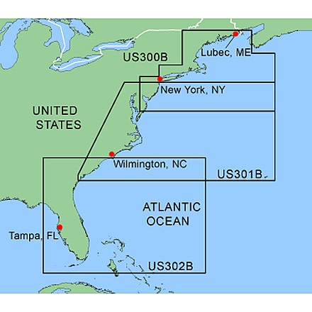 Garmin On The Water GPS Cartography BlueChart: East Coast Bathymetric Map w/ Free S&amp;H