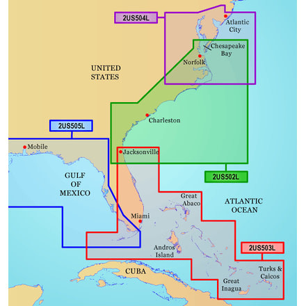 Garmin On The Water GPS Cartography BlueChart g2: Southeast Coast Large Map w/ Free S&amp;H