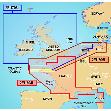 Garmin On The Water GPS Cartography BlueChart g2: UK/Ireland/France Large Map w/ Free S&amp;H