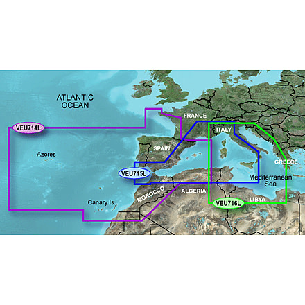 Garmin On The Water GPS Cartography BlueChart g2 Vision: Mediterranean Large Map w/ Free S&amp;H