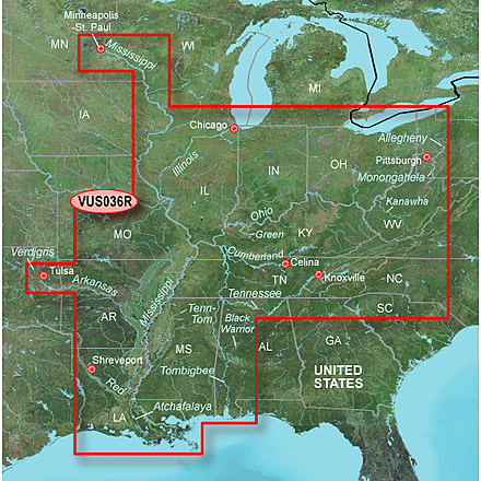 Garmin On The Water GPS Cartography BlueChart g2 Vision: US Inland Rivers Map 010-C0737-00 w/ Free S&amp;H
