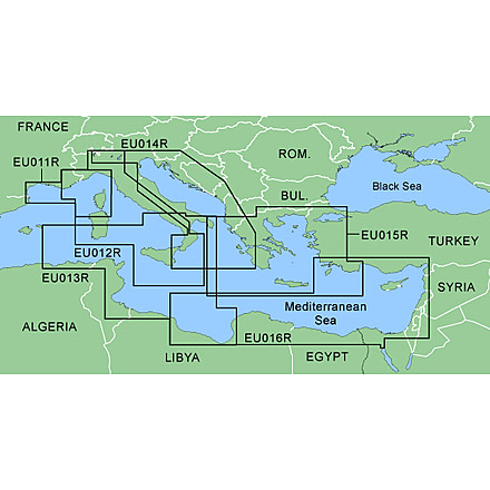 Garmin On The Water GPS Cartography BlueChart: Mediterranean Regular Map w/ Free S&amp;H