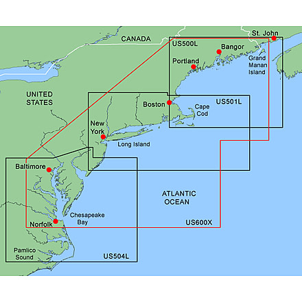 Garmin On The Water GPS Cartography BlueChart: Northeast Coast Large & Extra Large Map w/ Free S&H