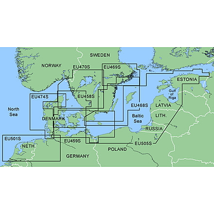 Garmin On The Water GPS Cartography BlueChart: South Nordic Countries Small Map w/ Free S&amp;H