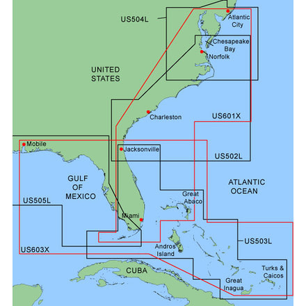 Garmin On The Water GPS Cartography BlueChart: Southeast Coast Large &amp; Extra Large Map w/ Free S&amp;H
