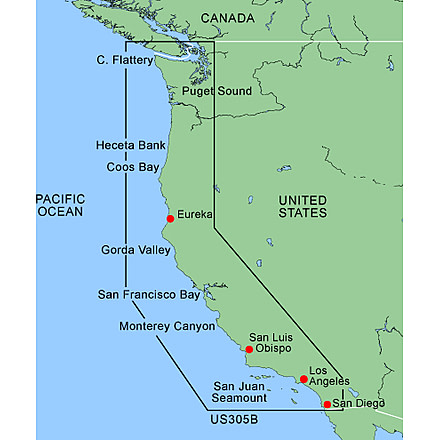 Garmin On The Water GPS Cartography BlueChart: West Coast Bathymetric Map 010-C0888-00 w/ Free S&H