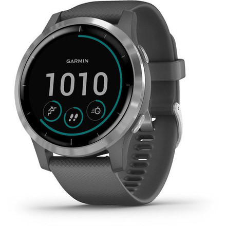 Garmin Vivoactive 4 GPS Smartwatch, Shadow Gray/Silver, 010-02174-01