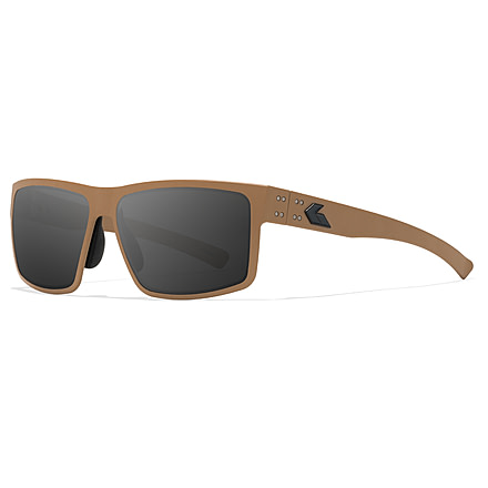 Gatorz Rig Sunglasses, Tan Frame with Black Logo, Smoke Lenses, GZ-14-301