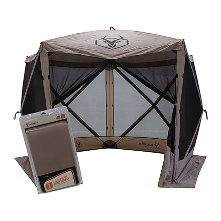 Gazelle G5 5-Sided Portable Gazebo Pop-Up Hub Screen Tent, 3 Wind Panels, Desert Sand, 4-Person, GK907