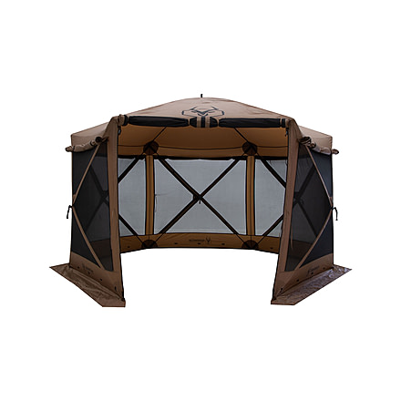 Gazelle G6 Deluxe 6-Sided Portable Gazebo Pop-Up Hub Screen Tent, Badlands Brown, 8-Person, GG610BR