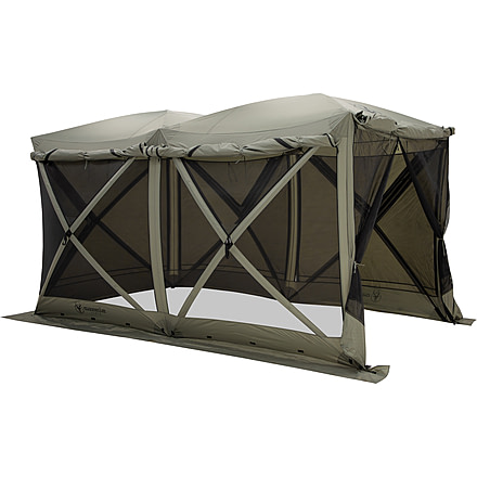 Gazelle Tandem Gazebo Tent, Easy Pop-Up Hub Screen Tent, Durable, TriTech Mesh, Waterproof, UV Resistant, 10-Person, Agave Green, 10-Person, GG800AG