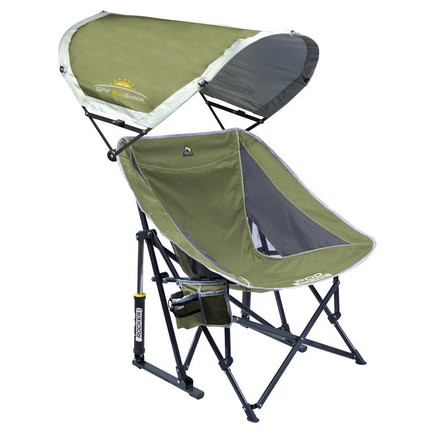 GCI Outdoor Pod Rocker Chair with Sunshade, Loden Green, 37573