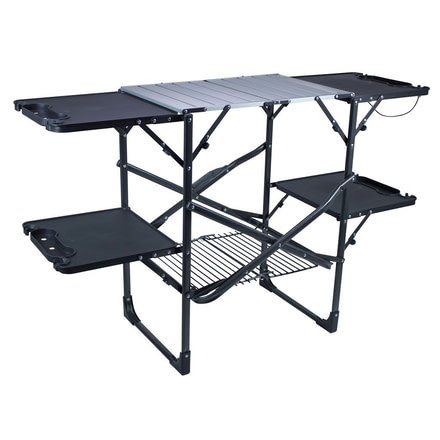 GCI Outdoor Slim-Fold Cook Station, Black Chrome, 15026