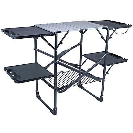 GCI Outdoor Slim-Fold Cook Station, Black Chrome, slim-fold-cook-station
