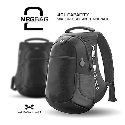GHOSTEK NRG 2 Backpack w/ 16,000MAH Battery, Black, Black, 1 Year Mfg Warranty, GHO-99702