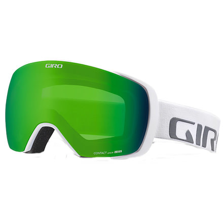Giro Contact Goggle-White Wordmark-Loden Green/Yellow Boost