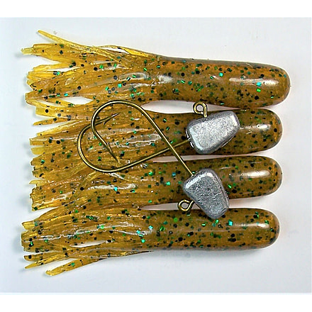 Gitzit The Original Fat Tube, 4, 2.5-in, Brown Craw/Green Sparkle, 93300