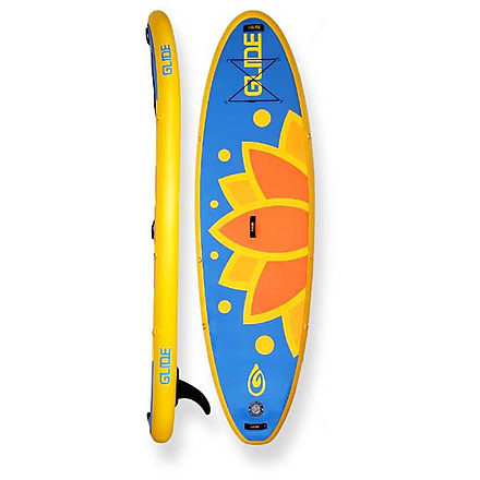 Glide Lotus Inflatable Paddle Board, Blue/Orange/Yellow, 10ft X 35in X 6in, o2-LTUS