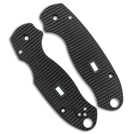 Glow Rhino Glow Rhino Spyderco Paramilitary 3 Black G-10 Scales - Green Tritium, Black, adult, BHQ-139265