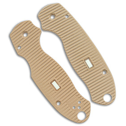 Glow Rhino Glow Rhino Spyderco Paramilitary 3 Tan G-10 Scales - Green Tritium, Tan, adult, BHQ-139267