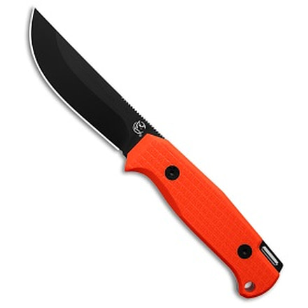 Glow Rhino Glow Rhino The Bohr Fixed Blade Knife Blaze Orange G-10 3.75" Black PVD, Orange, DC-53, adult, BHQ-202418