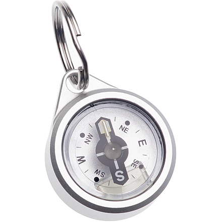Glow Rhino Waypoint Compass, Tritium Keychain Compass, Aluminum with Satin Finish, COMPASS-001-AL