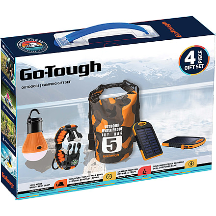 USED Go-Tough 4 Piece Camping Gift Set - Powerbank, Drybag, Tent Lamp, Paracord Watch, Multicolor, Small, GT7083, EDEMO1