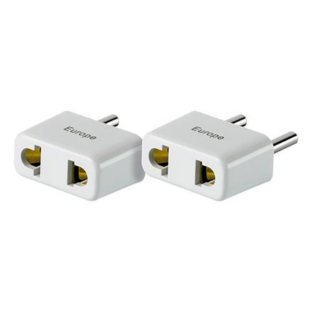 Go Travel Europe Twin Non-Grounded Adapter, White, DES-03712