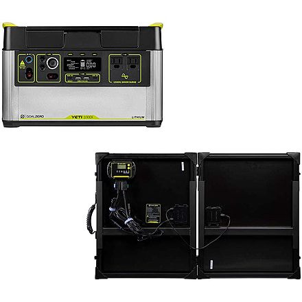 Goal Zero Yeti 1000X 120V Portable Power Station w/ Boulder 100 Briefcase Solar Panel, Black, 44340
