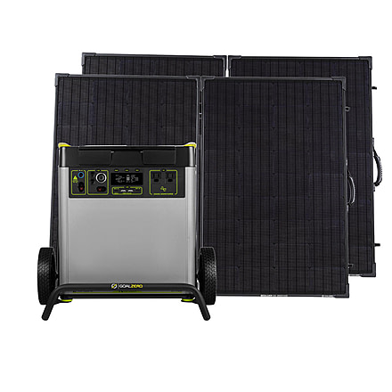 Goal Zero Yeti 6000X 120V Portable Power Station w/ 2x Boulder 100 Briefcase Solar Panels &amp; APP Extension Cable, Black, 44390