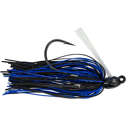 Googan Squad Grass Hero Skirtied Jig, 3/16 oz, 4/0 Hook, Black &amp; Blue, 10-20-GGS-10004F