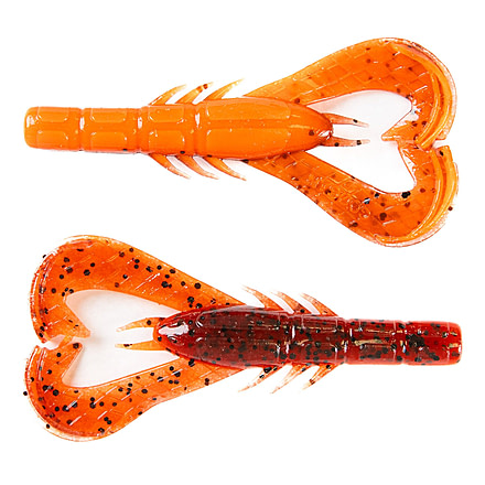 Googan Squad Krackin Craw Creature Bait, 7 Pack, 4in, Flamin Hot, GKC-FLM