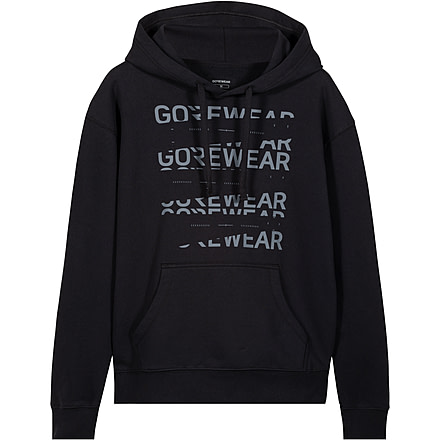 Gorewear GOREWEAR Mens Fracture Logo Hoodie in Black Large Regular fit, 101354-9900-XL