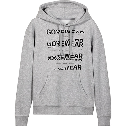 Gorewear GOREWEAR Mens Fracture Logo Hoodie in Heather Grey Large Regular fit, 101354-DM00-XL