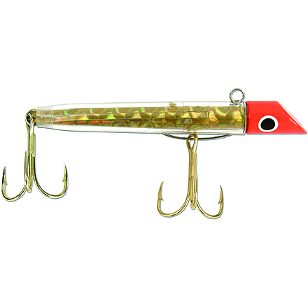 GOT-CHA Mylar Minnow, Series Plug, 3in Size 2 &amp; 4 Hook, 1oz, Red Gold Prism/Gold Hook, G151GH-GS