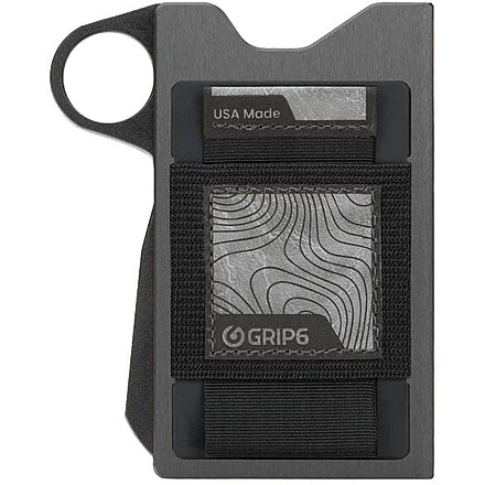 Grip6 Aluminum Loop Wallet Builder w/Black Wingman, Grey, WLT-NEW-GML-LP-RBLK