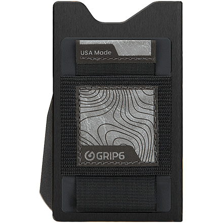 Grip6 Aluminum No Loop Wallet Builder w/Black Wingman, Black, WLT-NEW-NJA-NP-RBLK