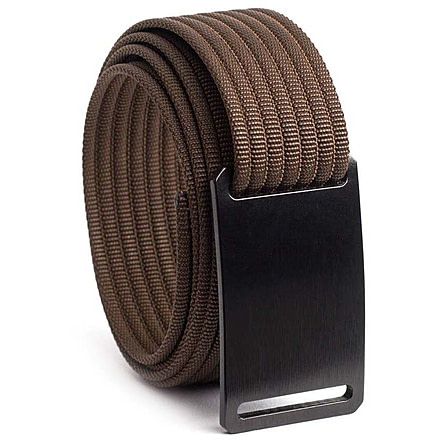 Grip6 Narrow Black Buckle Belt w/Dark Brown Strap, 38, NB-NINJA-LS-MOC-1.1-38
