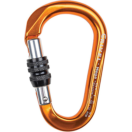 Grivel Mega K6N HMS Screw Gate Carabiner, Gold, RSK6N